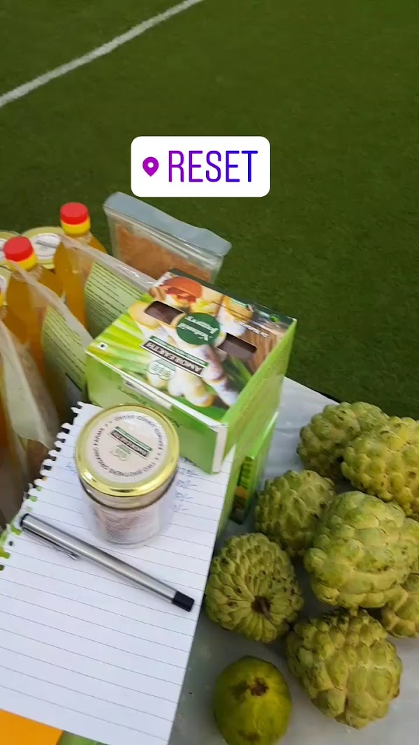 Healthy food and nutrition on the turf
